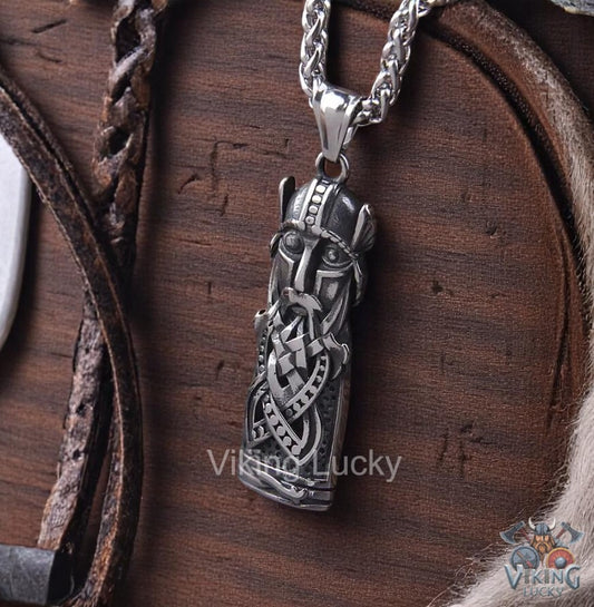 Ancient Viking Warrior Totem Necklace – Norse Stainless Steel Pendant Amulet
