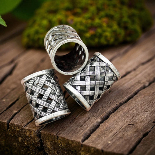 Viking Knotwork Hair & Beard Beads - Celtic Weave Dreadlock Rings