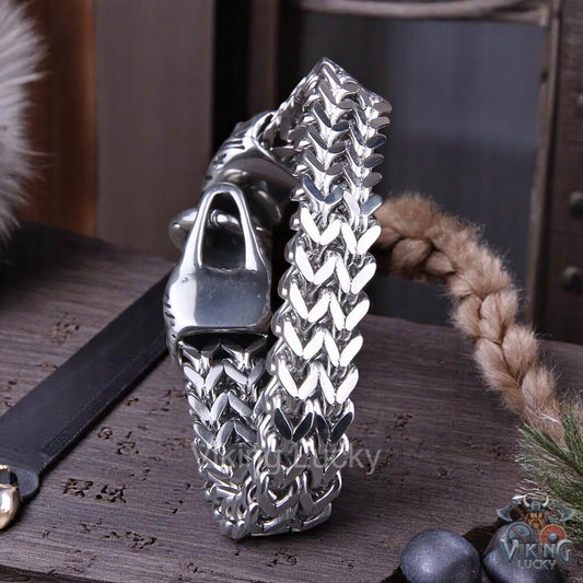 Viking Wolf Head Bracelet Backside Shot