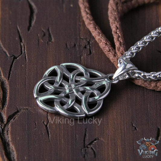Celtic Knot Viking Pendant Necklace – Stainless Steel Norse Amulet for Men and Women