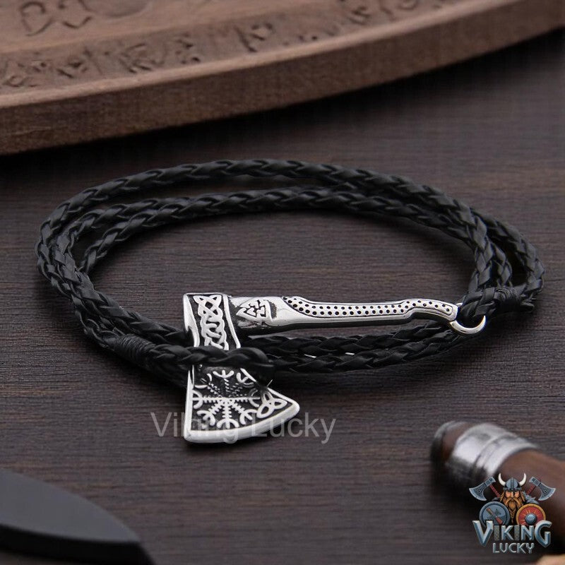 Classic Vegvisir Axe Bracelet Viking Lucky