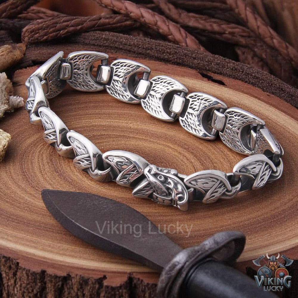 Fenrir-Embrace-Viking-Wolf-Link-Bracelet VikingLucky