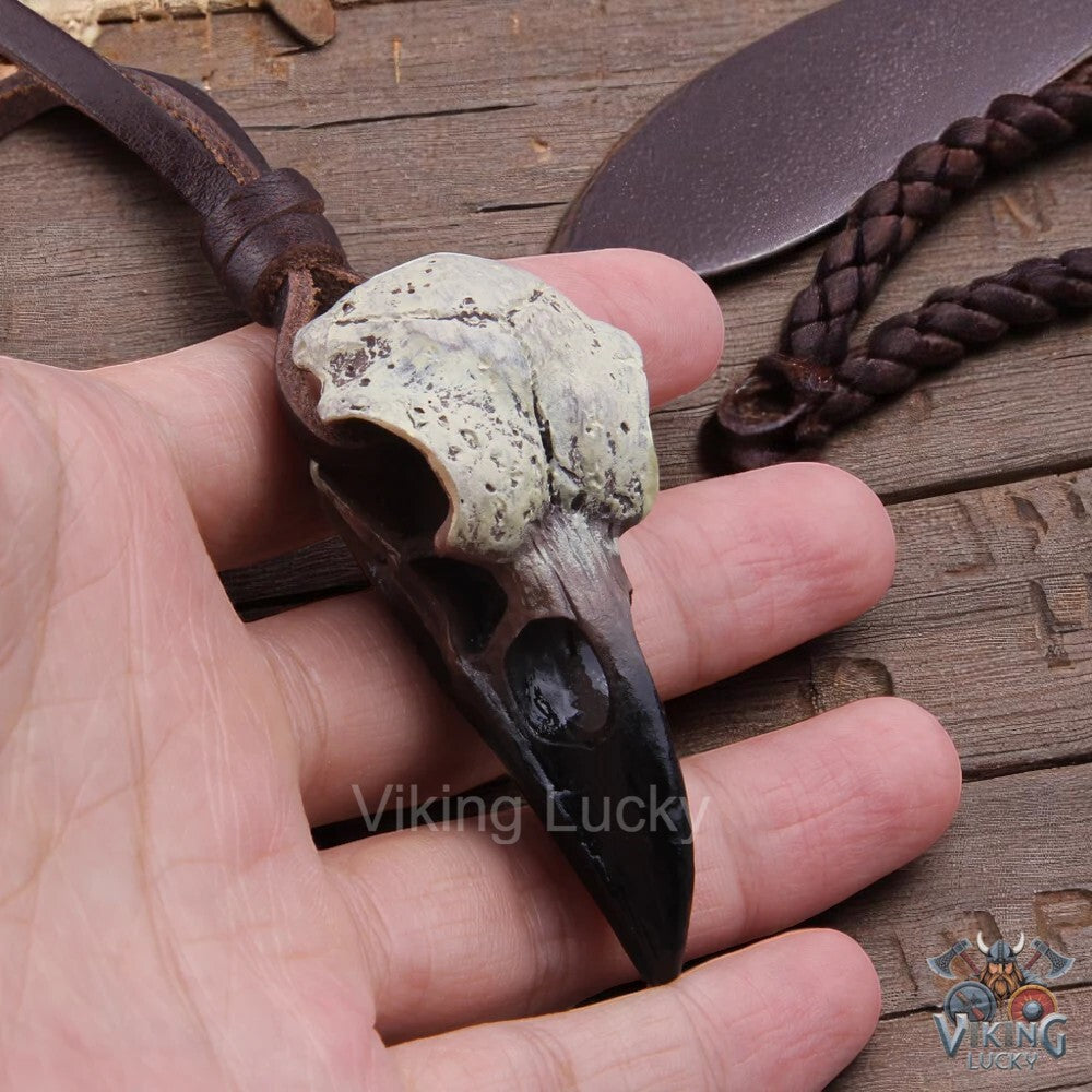 Halloween Gothic Jewelry Raven Skull Necklace for Witchcore Style
