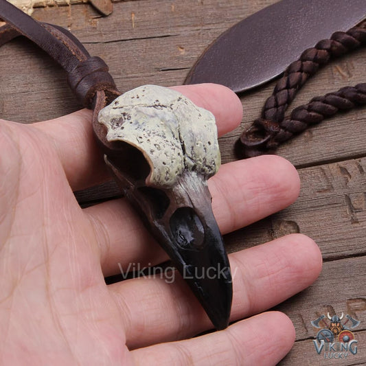 Halloween Gothic Jewelry Raven Skull Necklace for Witchcore Style