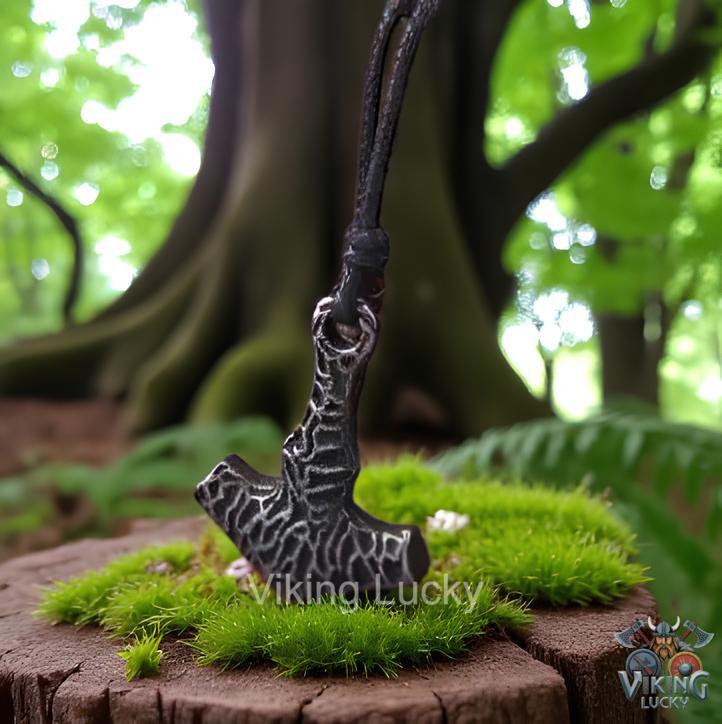 Mini Thor’s Hammer Necklace – Small Viking Mjölnir Pendant with Leather Cord