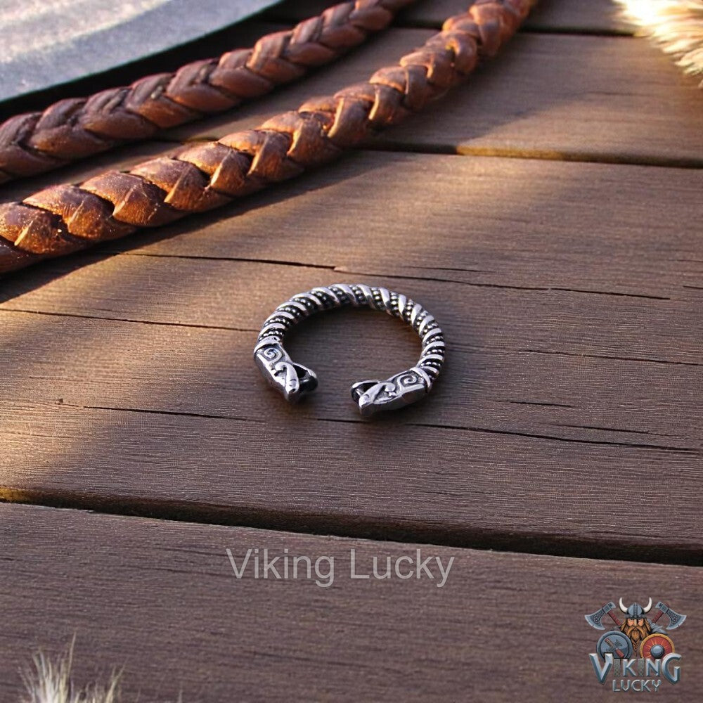 Odin Totem Twisted Viking Ring Wolf Head