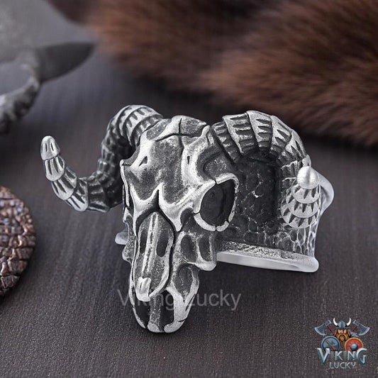 Viking Ram Skull Ring