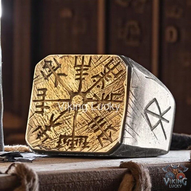 Viking Ring Vegvisir Compass Design