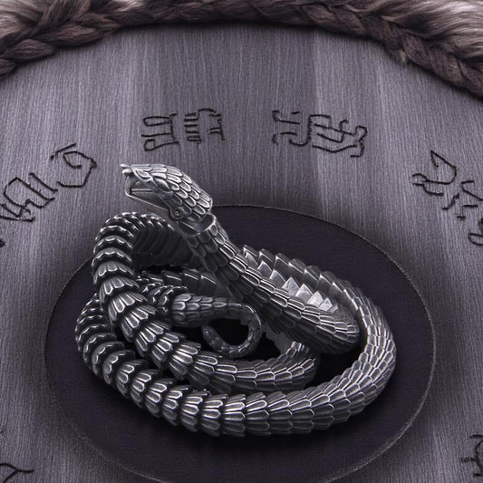 Viking Ouroboros snake chain pendant necklace VikingLucky