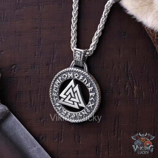 Viking Valknut Rune Necklace stainless steel pendant for men