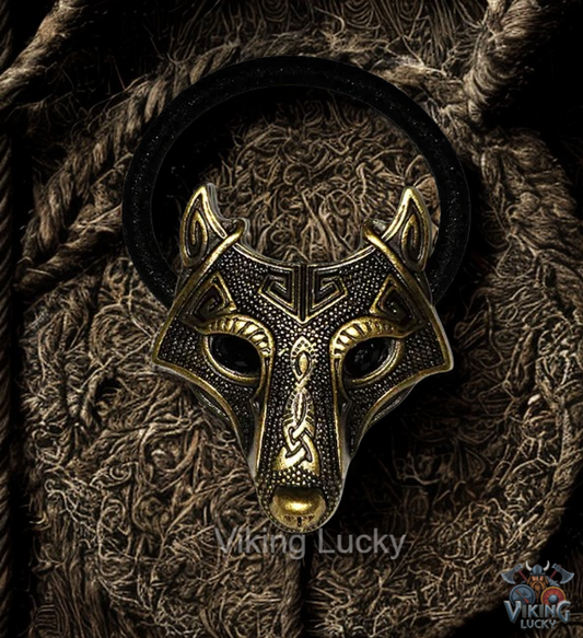 Viking Wolf Head Hair Tie Nordic Hair Accessories for Women Copper Color