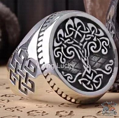 Viking Ring Yggdrasil Tree of Life VikingLucky